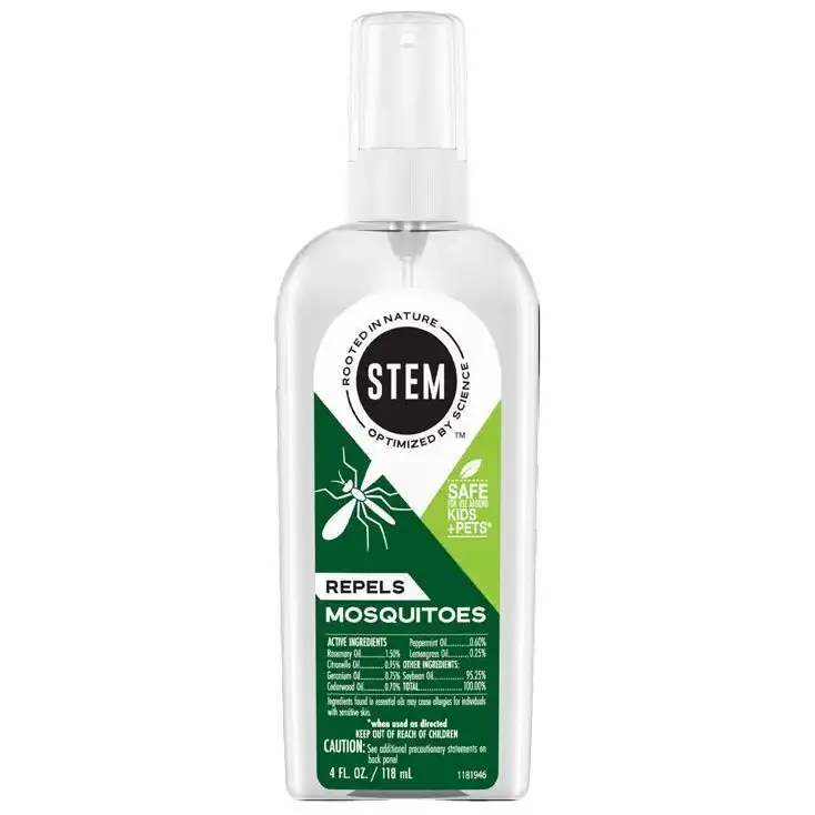 STEM 4 Oz Spritz Mosquito Repellent Spray Safe for Kids & Pets Natural Ingredients Peppermint Oil Formula 4 OZ