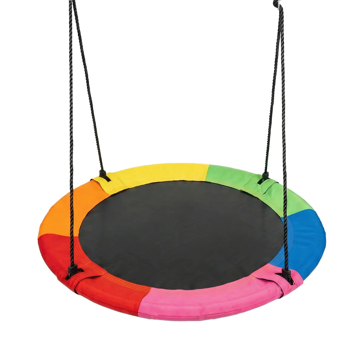 40-Inch Diameter Rainbow Saucer Tree Swing, 600 lbs Rust-Resist Galvanized Steel Frame, Rainproof Textilene Fabric, ASTM CPC Certified, 360° Rotation, Outdoor Play Playground Equipment for Backyard Kids & Adults