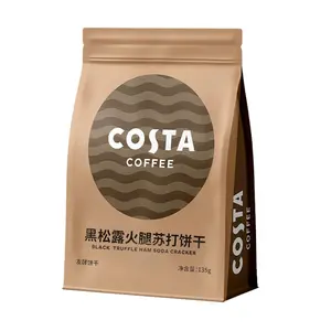 COSTA Black Truffle Ham Flavored Crispy Crackers - Savory Fermented Biscuits 135g, Perfect Snack for Parties & Tea Time