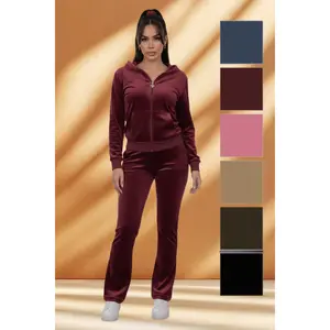 Women's Velour 2 Piece Set with Thick Fleece Lined
