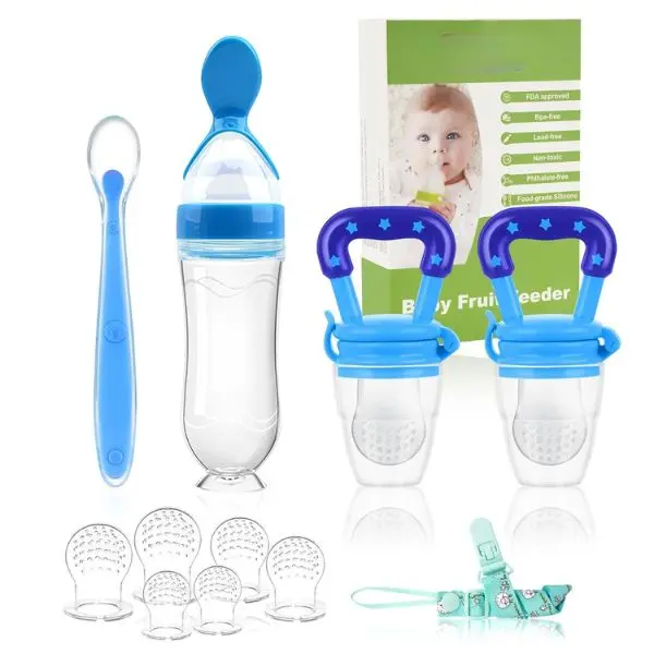 Summer Spring  Gift  Baby Fruit Feeder Pacifier | Infant Food Feeder Pacifier & Food Dispensing Spoon | Fresh Fruit Teethers for Babies | Silicone Feeder Baby,Mesh teethers for Babies Gifts for Boys and Girls