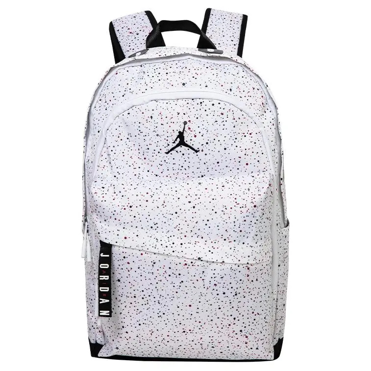 Jordan Polyester Large Unisex Backpack - Student-Couple Style with White Starry Design