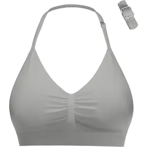 Bra for Women Strappy Bras Halter Bra Seamless Open  Workout Bra Bralette Crop top with Adjustable Straps