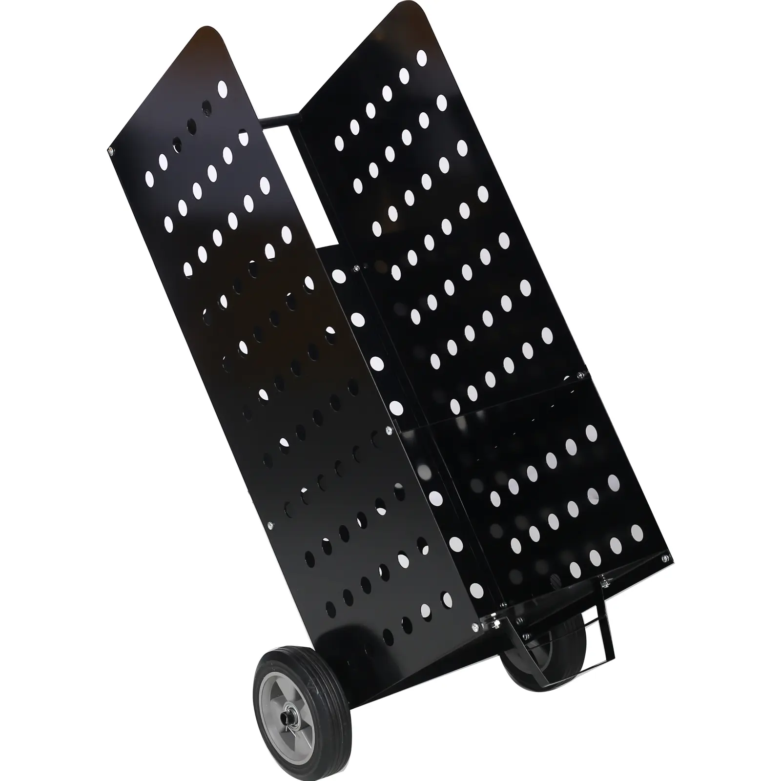 Heavy-Duty Metal Firewood Cart - XL 16.3x14.2x41in, 8-Inch Transport Wheels, Perforated Base, Floor Protection, 200lbs Capacity, Easy Setup, Indoor-Outdoor Transport Wood Carrier for Adults, 41 Inch