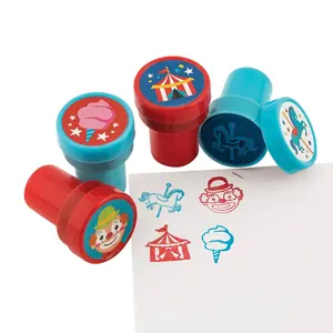 1 1/2" Blue & Red Carnival Party Plastic Stampers - 24 Pc.