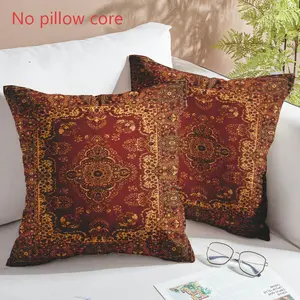 [Popular Choice]2PCS, pillow cover, pillow case, Bohemian theme pillow case, pillow towel, classic simple luxury pillow case, retro floral pattern cushion cover, Home Textile, suitable for sofa and chair in living room and bedroom (excluding pillow core).