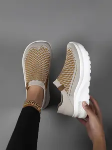 Women's Comfortable Flat Shoes, Casual All-Season Elastic Slim Fit Fashion Sneakers, Thick Cushioning, Perfect for Running & Training, Casual Sporty Sneakers, Sneakers Trainers