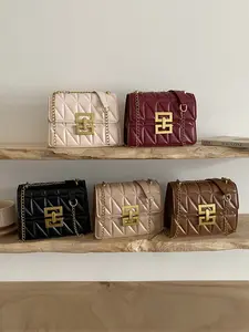 Elegant Women's Quilted Crossbody Bag, Mini Shoulder Backpack with Chain Strap, PU Leather Flip Cover, Versatile and Durable