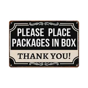 Funny Delivery Signs For Packages Please Place Packages In Box Aluminum Signs Package Delivery Boxes Please Leave Packages Here Signs For Outside Deliveries Decor 8x12 In