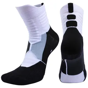Pro Basketball Socks - Custom Thick Terry Footbed with Dots Grip, Elite Compression & Breathable Fabric, Quick Drying Athletic Socks for Serious Players  grip socks