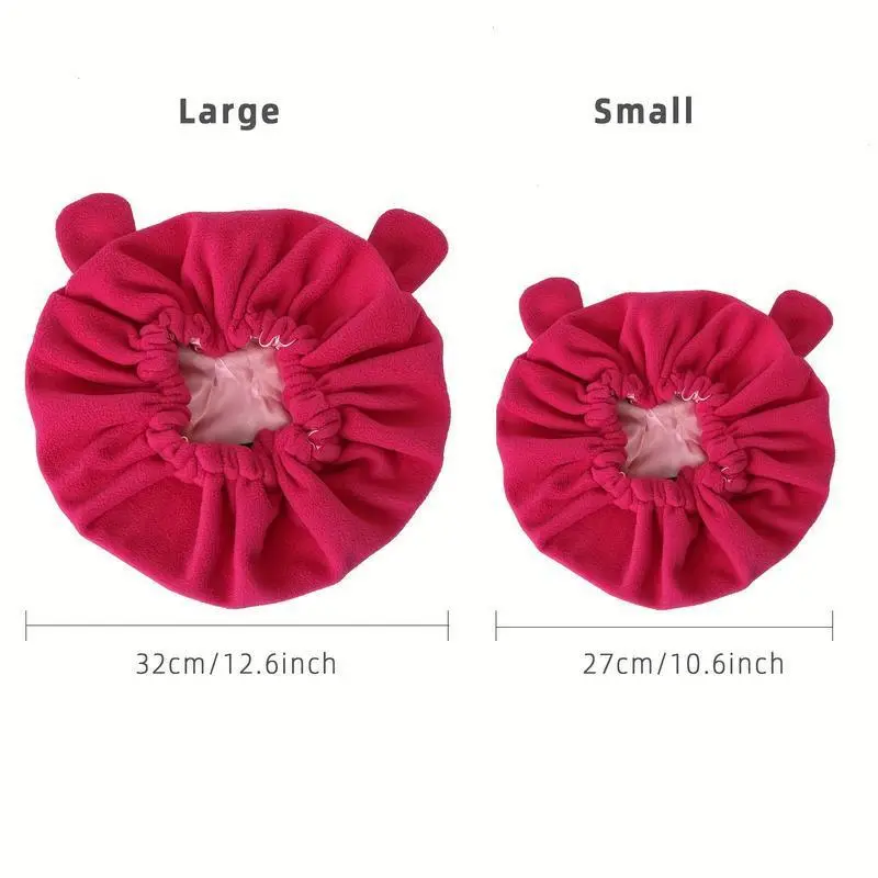 CozyDouble-LayeredDevil'sCornerSleepCap-WarmFleeceAnimalEarsCapwithAdjustableDrawstringHaircareHeatlessLightweight CozyDouble-LayeredDevil'sCornerSleepCap-WarmFleeceAnimalEarsCapwithAdjustableDrawstringHaircareHeatlessLightweight