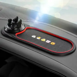 Car Dashboard Phone Holder Mat, Multifunctional Phone Mat Dashboard Pad, Car Dashboard Organizer Tray with Hidden Parking Number Plate, Car Phone Holders
