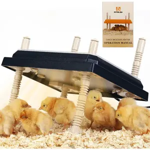 Brooder Heater for Chicks: Chick Brooder Heating Plate with Easy- Cleaning Plate Poultry Coop Heater Chicks Warmer 10" x 10" for 15 Chicks Adjustable Height Brooding Heater 15 Watts