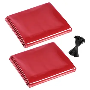 VEVOR 2PCS Welding Curtains, 6 x 8FT Welding Screen Curtain, Flame-Resistant Vinyl Safety Protective Screen with 6-Level UV Protection & Hanging Holes, Portable for Workshop/Industrial Use, Red