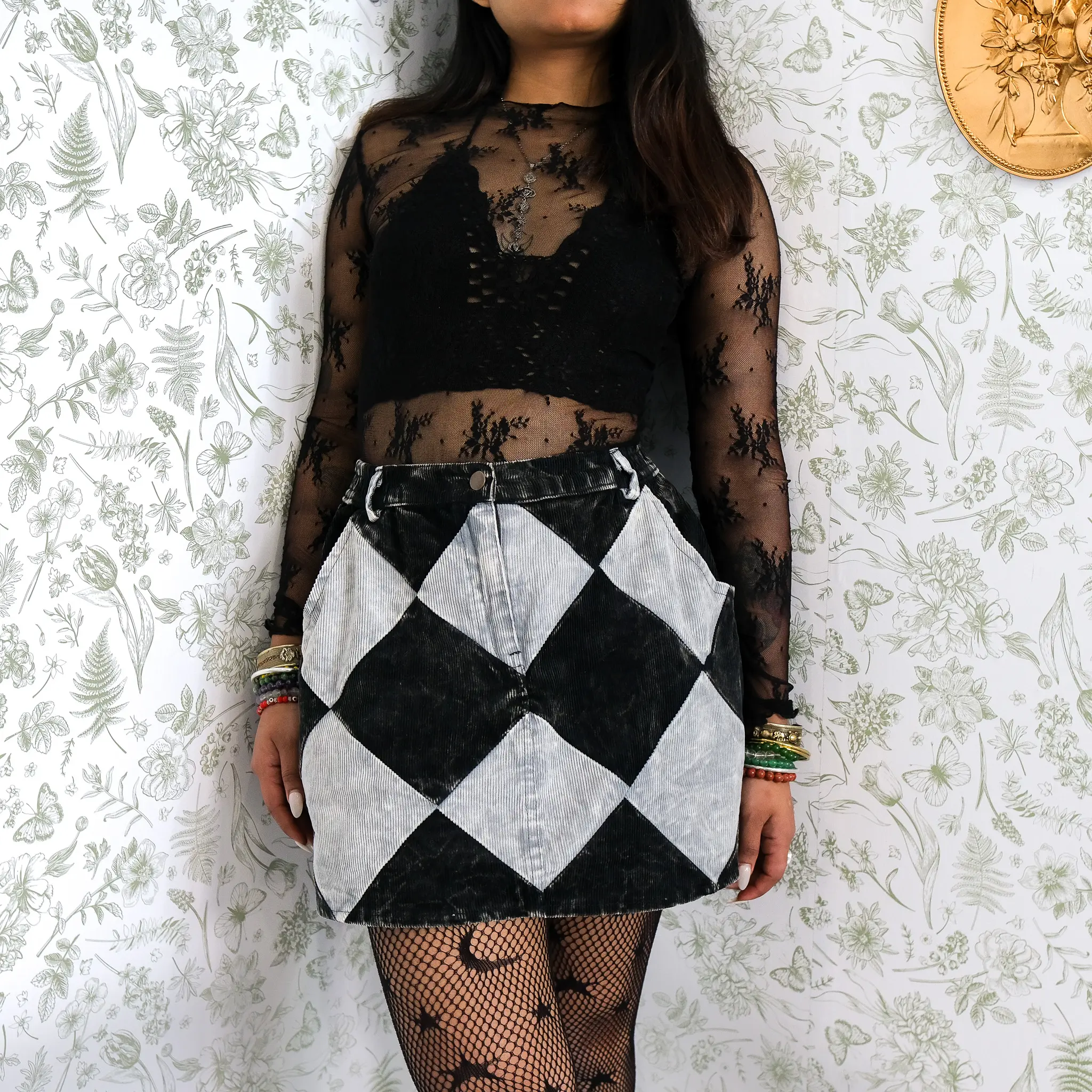 Patchwork Corduroy Mini Skirt with Pockets, Handmade Patch Boho Hippie Skirts, Fall Winter Fashion, Goth Inspired Skirts, Cute Witchy Skirt
