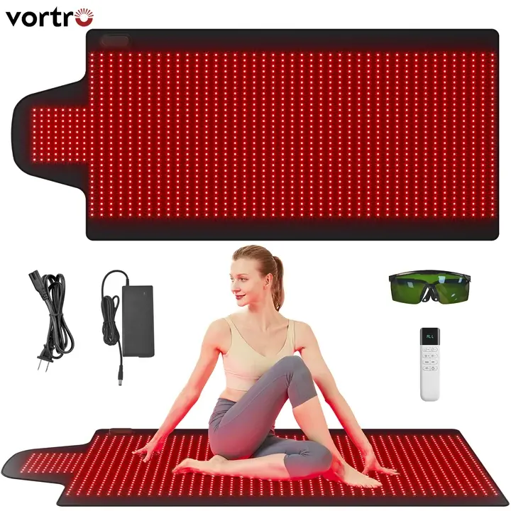 VORTRO Red Light Therapy Mat for Body, 73"x 34" Red and Infrared Light Therapy Blanket with 660nm & 850nm Dual Wavelengths, 2570 LEDs Infrared Light Therapy for Full Body Pain Relief, Improved Sleep