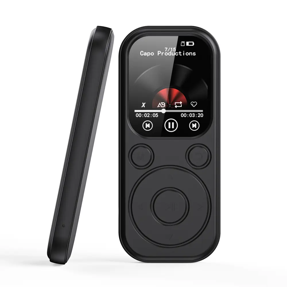 Bluetooth 5.4 MP3 Player with Type-C Fast Charging, Chargeable, 1.8 in Screen, Expandable Memory Card, FM Recording, Music/E-Book Support