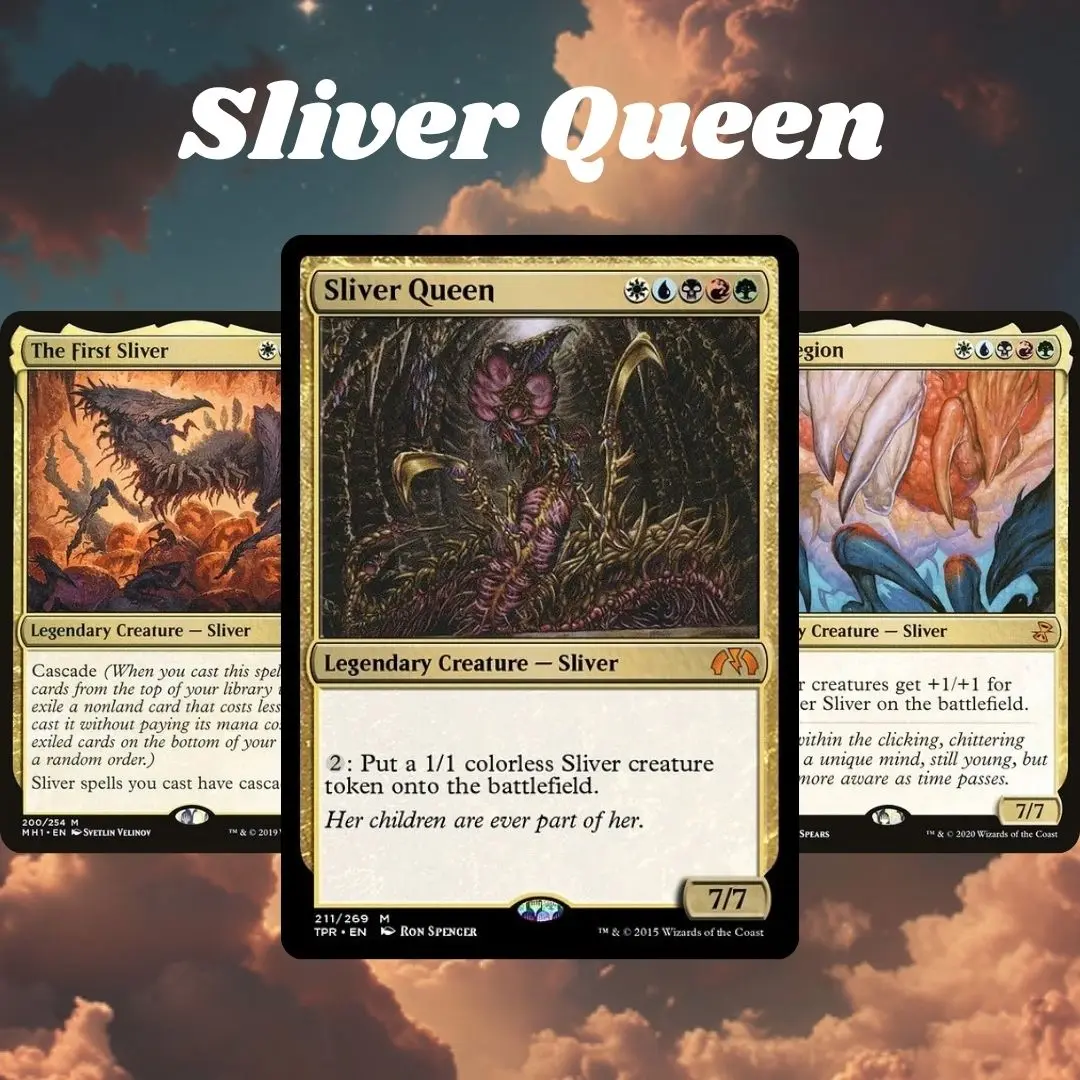 MTG Proxy 100+ Card Commander Deck Sliver Queen Token Combo & Infinite Spawn Synergy Strategy Theme Ready to Play Magic Style Deck Perfect Gift for Collectors and Card Players