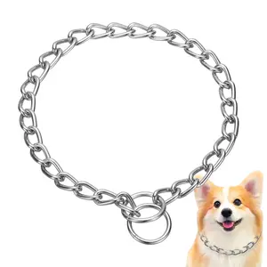 PETAXCELL Dog Chokers Collar, Chokers Chain for Dogs Metal Slip Link Training Heavy Duty Puppies Collars Adjustable 21.7in 4mm, (Silver)Intended for Small / Medium / Large Pet