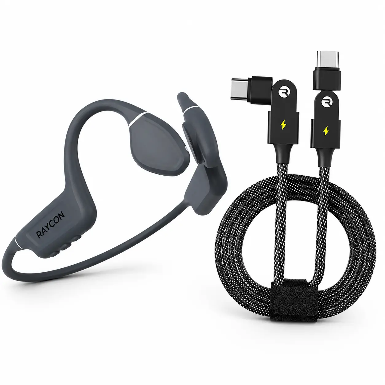 Raycon Bone Conduction Headphones & Magic Spin Cable Exclusive TikTok Bundle