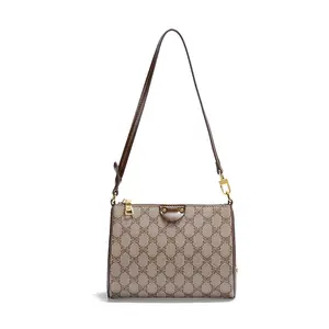 New Arrival: Women's Letter-Print Shoulder Bag—Stylish, Light Luxury, and Versatile. A compact square bag with a "Hong Kong Style" aesthetic, featuring vintage-inspired prints and logo patterns.