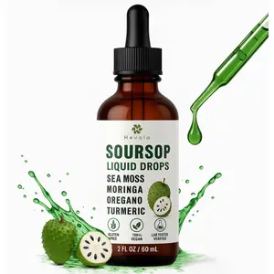 Soursop Bitters Liquid Drops 10 in 1 with Sea Moss, Moringa, Turmeric, Black Seed Oil, Oregano, Ashwagandha | Herbal Extracts for Overall Health-Enhancing | Vegan, Non-GMO | 2 Fl Oz