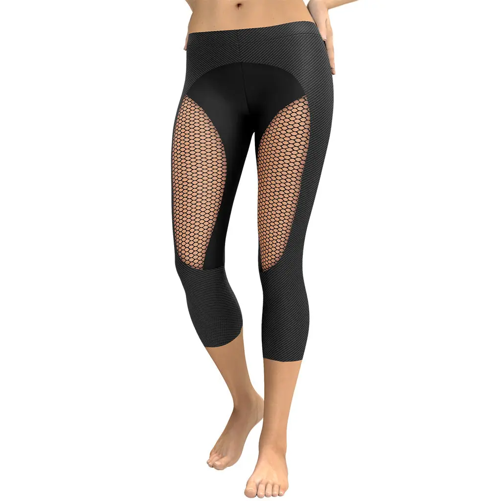 Pin Up Mesh Print Capris