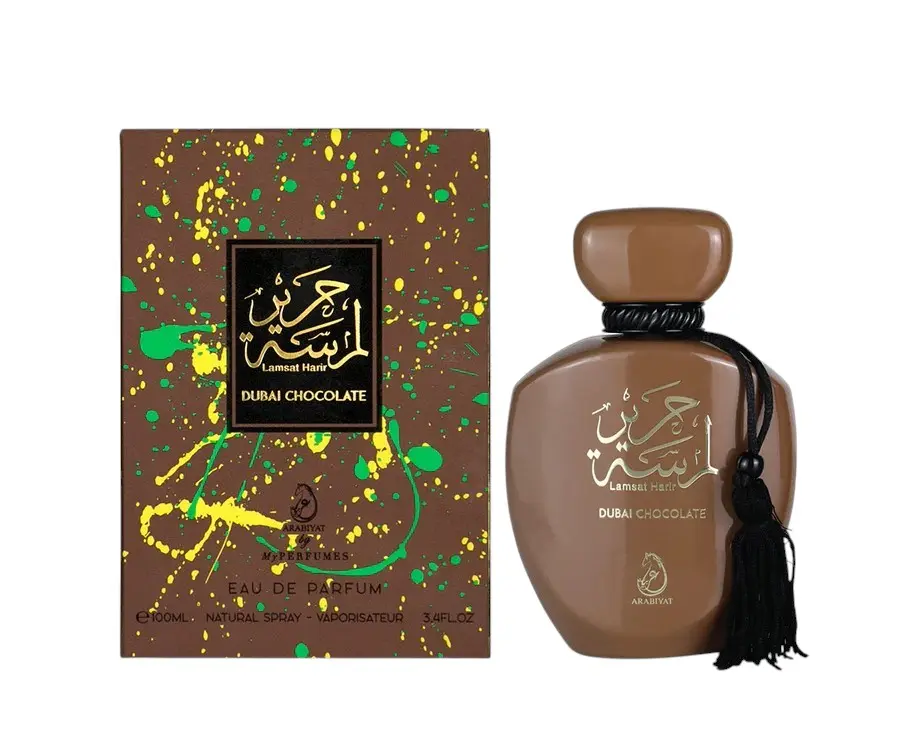 Arabiyat Prestige | Lamsat Harir | Dubai Chocolate | Unisex Fragrance | 100 ML 3.4 OZ | Eau De Parfum | Nectarine - Lemon & Apple