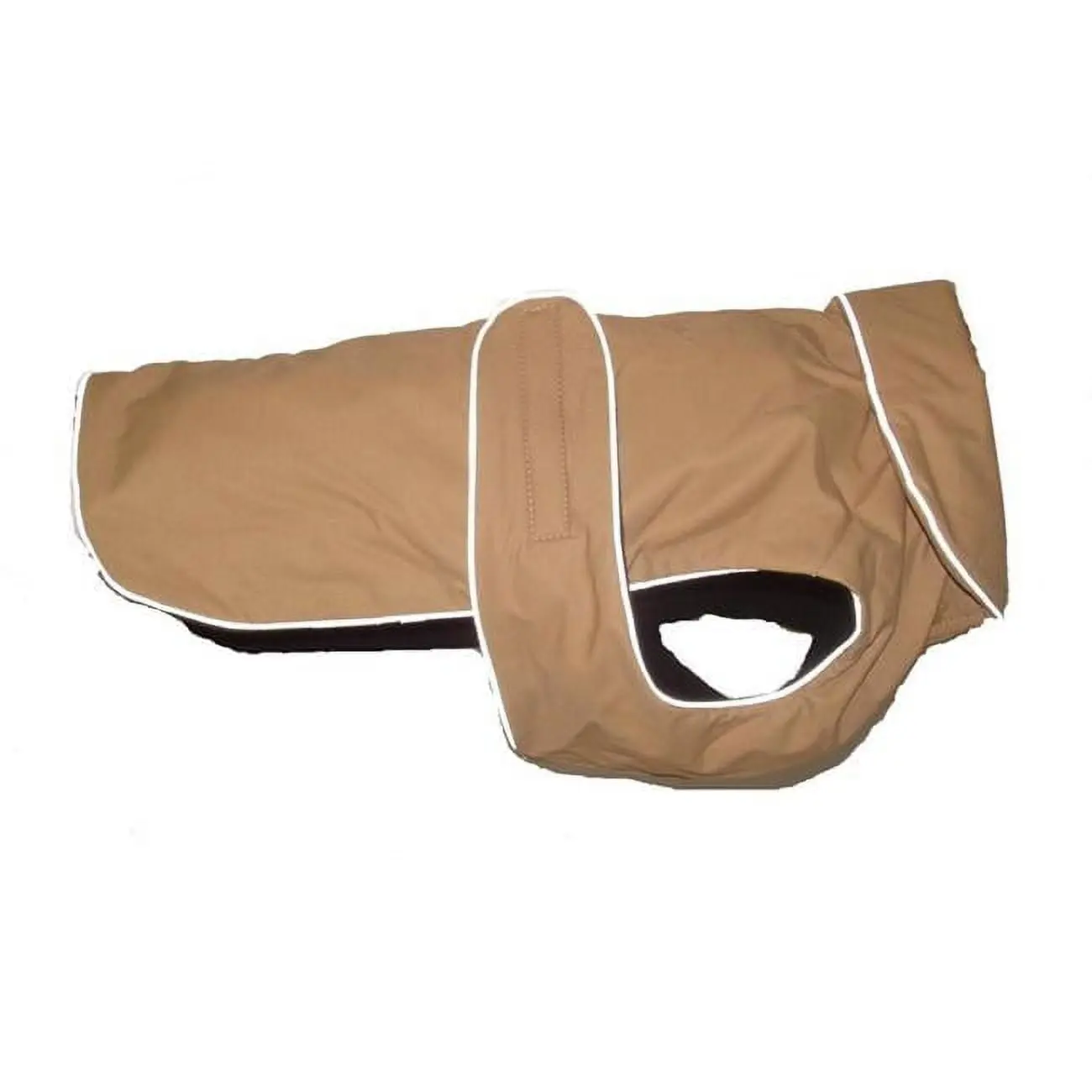 A Pets World 08192911-8 Weather Resistant Fleece Lined Dog Coat, Tan