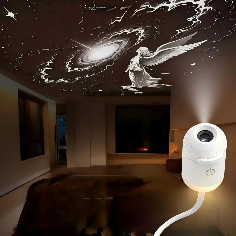 2-in-1 Projection Night Light & Projector — 1080P HD, 1800 Lumens, Includes 6 Slidesets — Sleep Aid Companion, Delightful Gift, Travel Essential