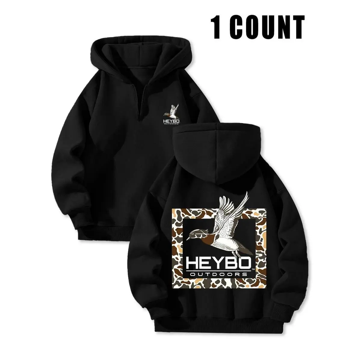 HEYBO Men's Fitted Fleece-Lined Half-Zip Hoodie Sweatshirt - Classic Geometric Graphics Clothes, Soft Breathable Thick Longsleeves Fabric, Winter Casual Menswear Top