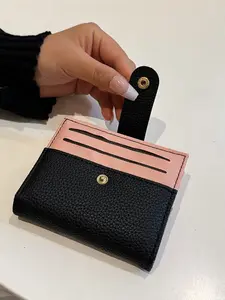 Women's PU Leather Short Wallet, Ultra-Thin Design, Zipper Coin Pocket, ID Window, Casual Style, Perfect for Women and Teen Girls, Stylish Wallet