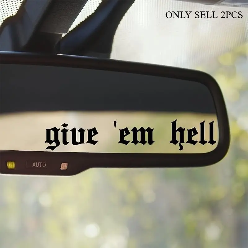 2PCS/SET Fits decor spots of commute vehicle rearview mirrors, this Gothic font sticker eases commute dullness, letting cars show attitude, a Graphic Decal for daily trips Car Stickers, Automobile Decals, Gothic Car Accessories