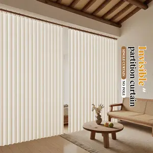 Foldable Blackout Room Divider | No-Drill Easy Install | Privacy-Protective & Durable| Works for Most Space Division Scenarios  | Modern Vertical Aesthetic Design | Elevates Home Decor | Foldable Storage for Space-Saving | Small Space-Friendly