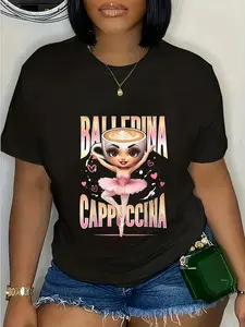 100% Cotton Ballerina Cappuccina Italian Brainrot Funny Cappuccino Meme T-Shirt