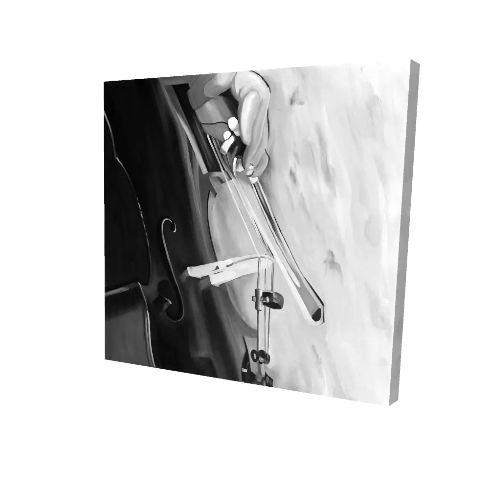 8" x 8" Decorative Monochrome White Musical Wall Art Poster - Minimalist High Def Print with Artistic Cello Musician, 360-Degree Stand, Bedroom Decor, Household Item, Captivating Artwork, Ideal Gift for Home Enthusiasts, Enhance Your Space