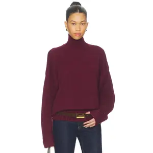 SEROYA Elsa Turtleneck Sweater in Pinot