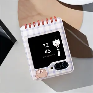 Korean Cute Cartoon Notebook Style Phone Case For Samsung Galaxy Z Flip 6/5/4/3 For Motorola Razr 60 50ultra Razr 40ultra