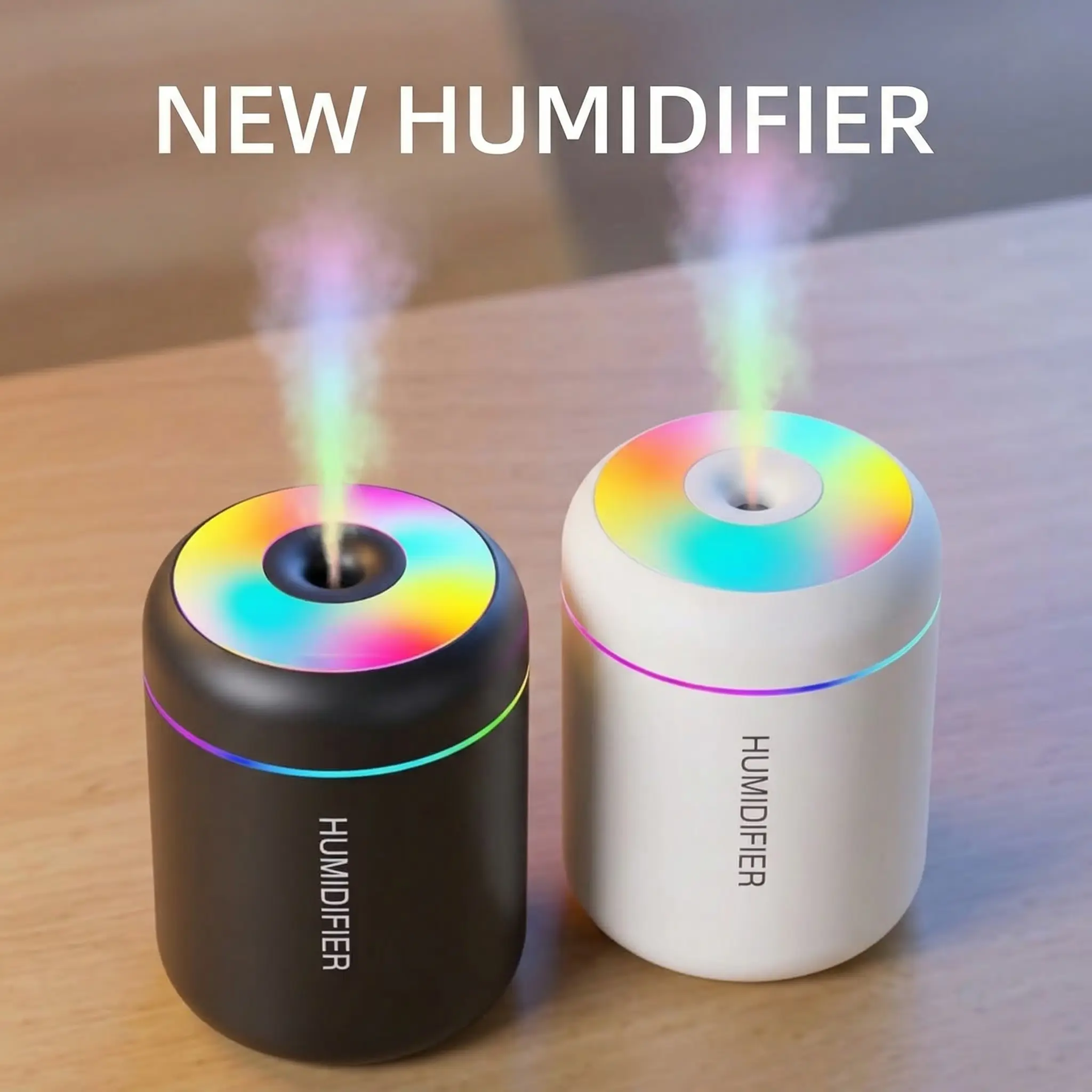 Colorful atmospheric humidifier, mini portable humidifier! Suitable for bedrooms, offices, or cars. Featuring 2 fog modes, color changing light+night light, cold fog that purifies the air, nourishes plants, and creates a comfortable environment