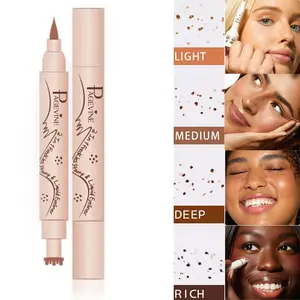 Dual-ended imitation stamp freckle pen Natural colour payoff, quick-drying, waterproof Easy-to-apply spotting pen Eyeliner pen Quick Application Faux Freckle Pen for Creative Makeup Trends, Great for Photoshoots, Picnics, and Summer Dates