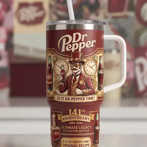 141st Anniversary Limited Edition 40oz Tumbler - Ultimate Legacy Collector Edition Travel Mug - Steampunk Vintage Style Insulated Cup with Handle - Since 1885 Original Recipe Soda Fan Gift