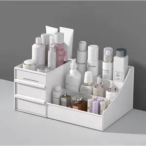1pc Space-Saving Multi-Grid Makeup Organizer - Keep Your Makeup Tidy and Easy to Find Decor Boxes Vanity
