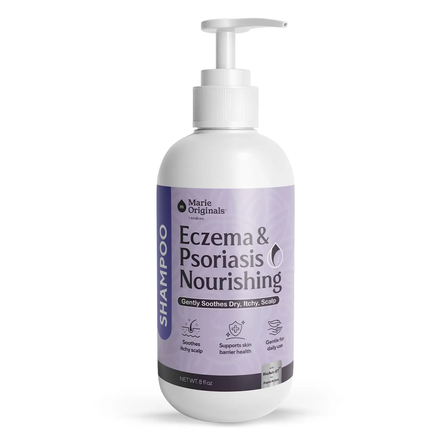 Marie Originals Eczema & Psoriasis Shampoo – Sulfate-Free Itchy Scalp Relief, Anti-Dandruff for Dry Flaky Scalp, Gentle Sensitive Skin Hair Cleanser 8oz
