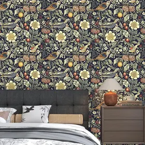 1 roll (44.5*100cm) wallpaper roll decorative paper, featuring plant and leaf patterns, self-adhesive wallpaper, decorative sticker, DIY removable wallpaper, thickened, waterproof, moisture-proof, stain-resistant, easy Peel and stick wallpaper designs