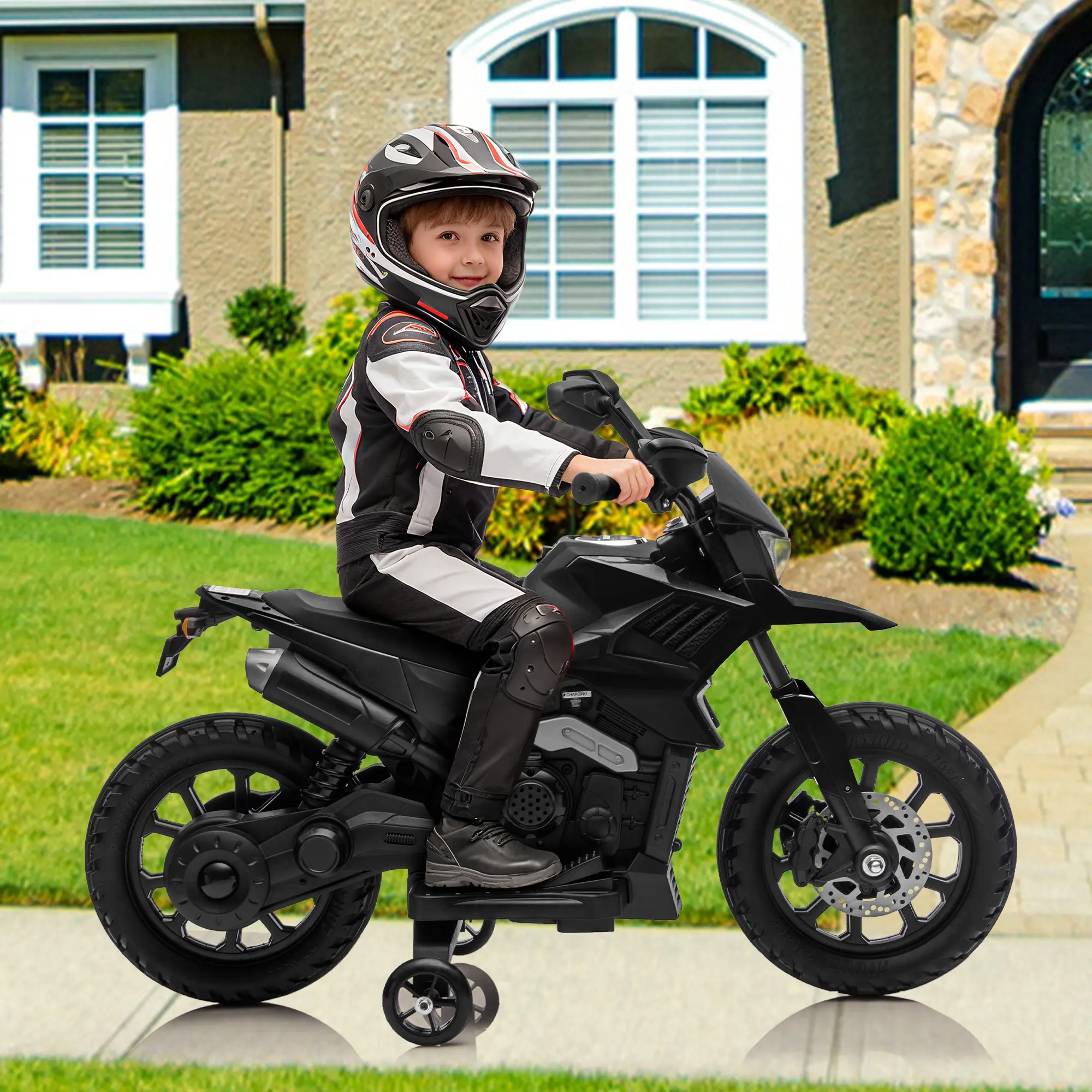 Garvee 6V Battery-Powered Kids Electric Ride-On Motorcycle, Toddler Gifts with Training Wheels, Headlight, Music, 2-5 MPH Adjustable Speed for Kids Outdoor Play, Blush Pink, Outdoor Kids Stuff
