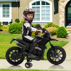 Garvee 6V Kids Electric Ride-On Motorcycle w/ Training Wheels, Headlight & Music, Adjustable 2-5 MPH Speed, Battery Powered Motorbike Toy for Toddlers Boys & Girls, Rosy