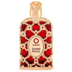 Orientica Luxury Amber Rouge Eau De Parfum 2.7oz/80ml - Notes of Amber Saffron, Jasmine & Orange - Woody, Floral Arabic Perfumes for Women & Men - Perfumes Arabes de Mujer y Hombres