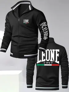 Italian Flag Fighting Culture Jacket, Abstract Pattern Sports Coat, Long Sleeve Fitted Outerwear, Casual Geometric Design, All Seasons