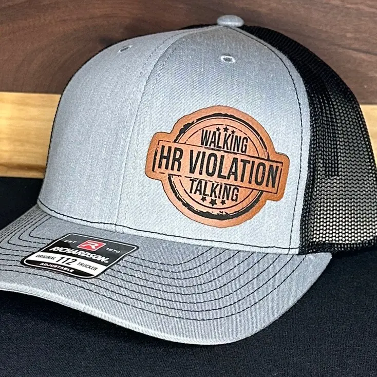 Walking Talking HR Violation leather patch hat Walking Talking HR Violation leather patch hat