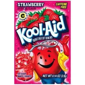 10x Kool-Aid Strawberry Packets - Sweet Drink Flavoring Powder Pack